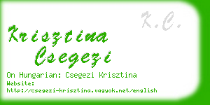 krisztina csegezi business card